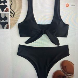 ZAFUL Tie Front Padded Bikini Set